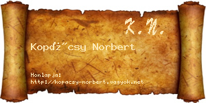 Kopácsy Norbert névjegykártya