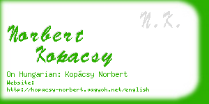 norbert kopacsy business card
