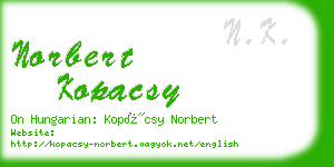 norbert kopacsy business card